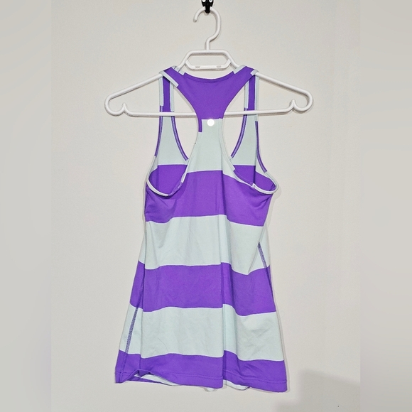 Lululemon Cool Racerback A Bold Stripe Power Purple Size 6-8 - Picture 5 of 6